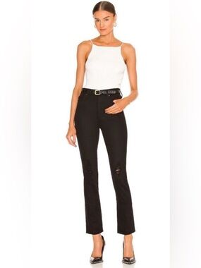 NWT AG Adriano Goldschmied Alexxis Slim Jean in Blackboard Distressed Size 29